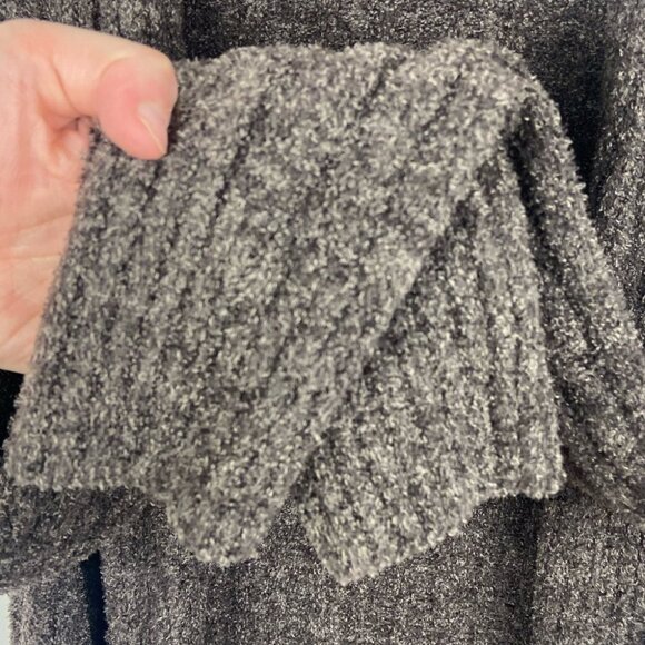 Barefoot Dreams Brown Cable Knit Fleece Cardigan Sweater Size XS Luxurious Boho‎ - Picture 10 of 12